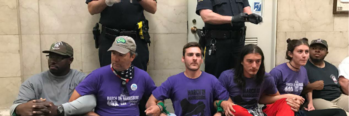Calling for an End to Corruption, 23 Arrested at the Pennsylvania State Capitol