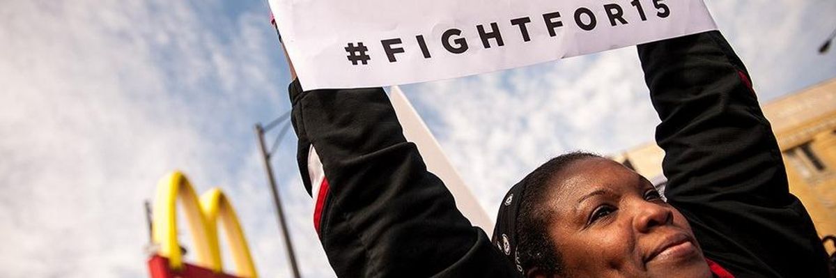In Synchronized Strikes Around the World, Workers #Fightfor15