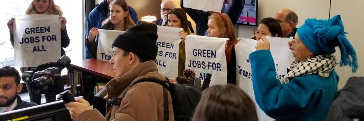 'Step Up or Step Aside': Youth Climate Leaders Occupy Schumer's Office to Demand Support for Green New Deal