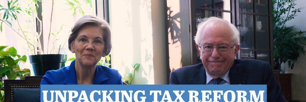 Warren and Sanders Deliver 3-Minute Takedown of GOP's Pro-Billionaire Tax Scam