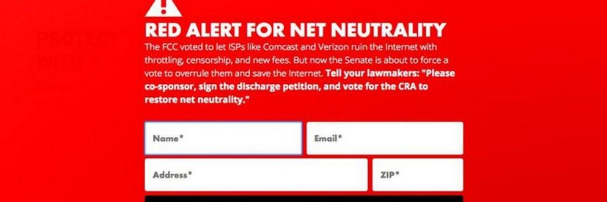 'Time to Melt Some Phones' on Capitol Hill as Red Alert for Net Neutrality Hits Internet