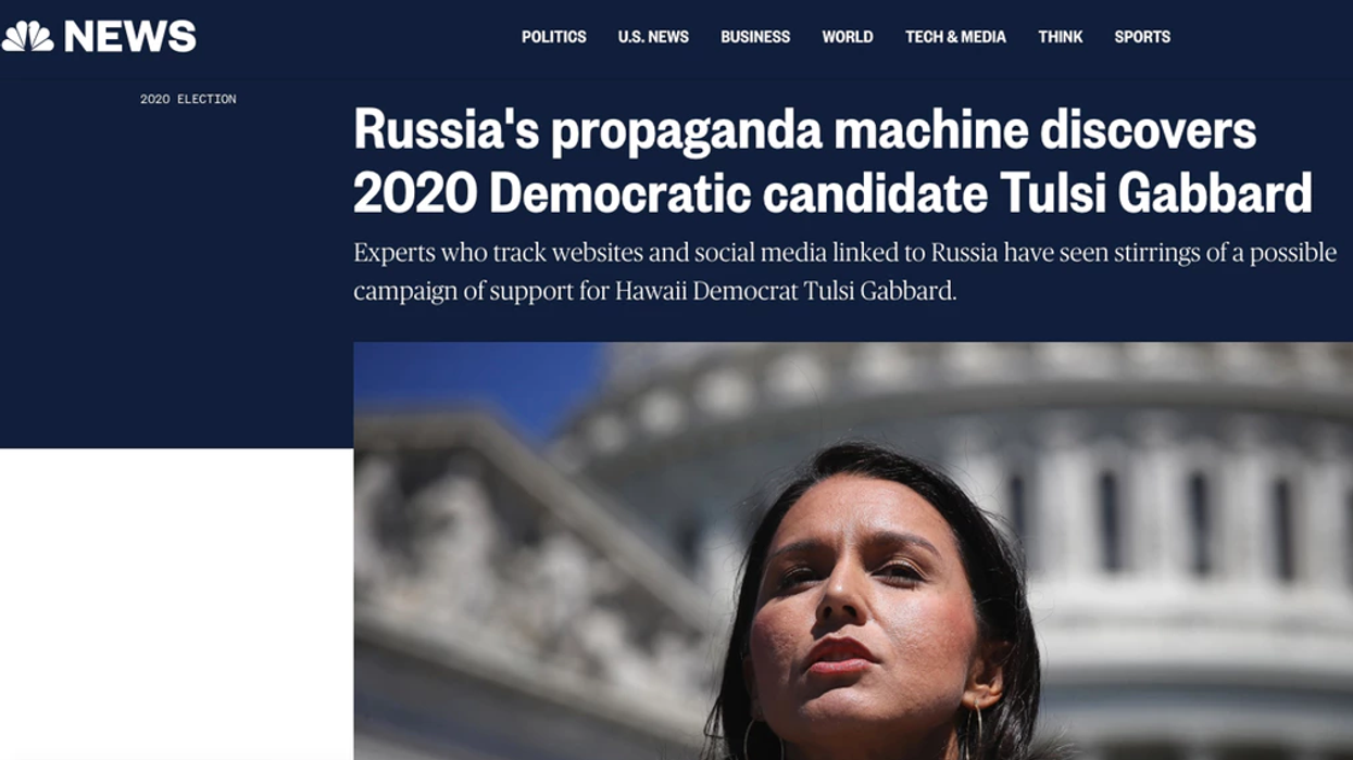 NBC News, to Claim Russia Supports Tulsi Gabbard, Relies on Firm Just Caught Fabricating Russia Data for the Democratic Party