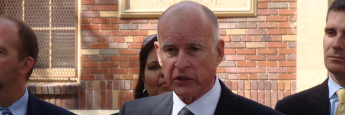 Jerry Brown Warns of "Apocalyptic Threat" of Climate Change, But Carries on Drilling