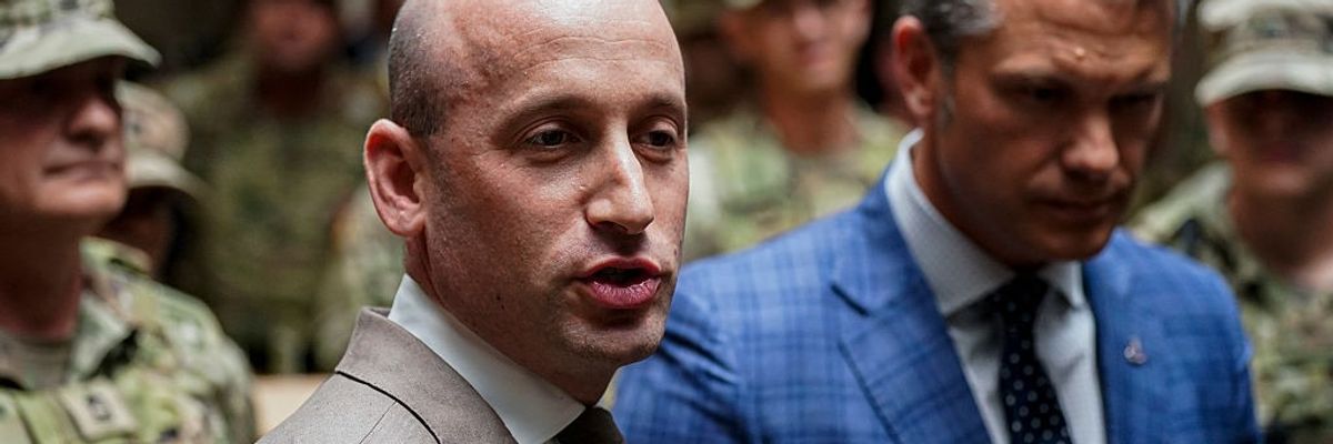 Stephen Miller Blasted for Attacking Anti-Authoritarian Protesters in DC as 'Stupid White Hippies'