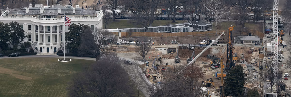White House East Wing Demolition Continues For Trump Ballroom Construction