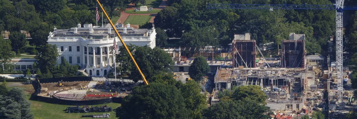 White House Helipad And East Ballroom Construction