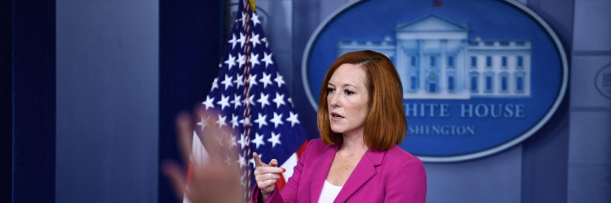 White House Press Secretary Jen Psaki speaks at a briefing