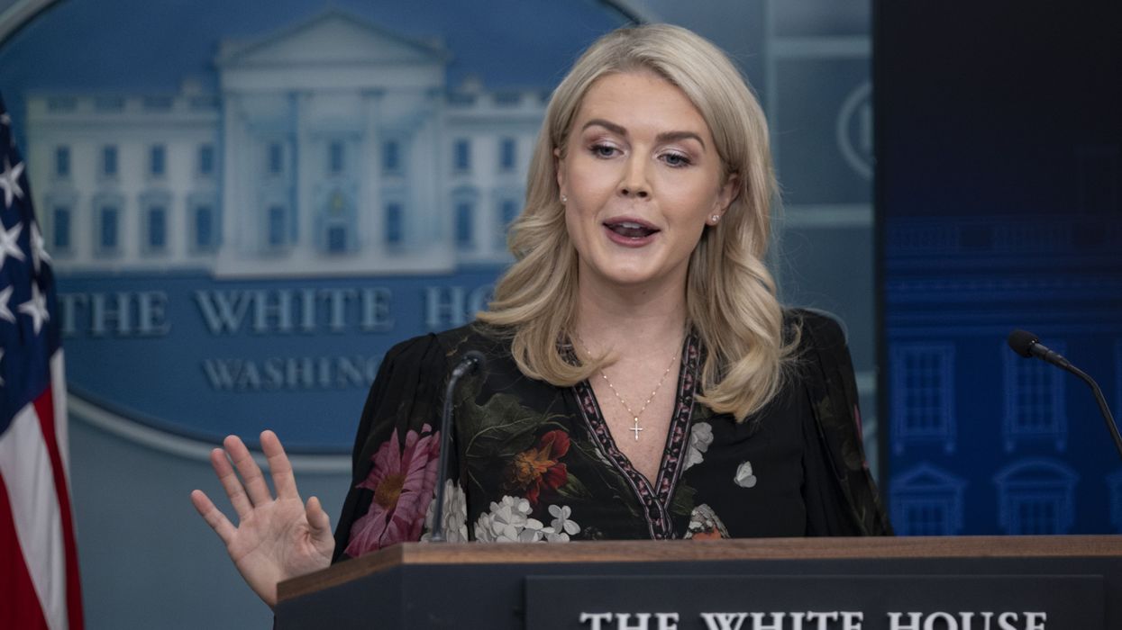 White House Press Secretary Karoline Leavitt at the podium