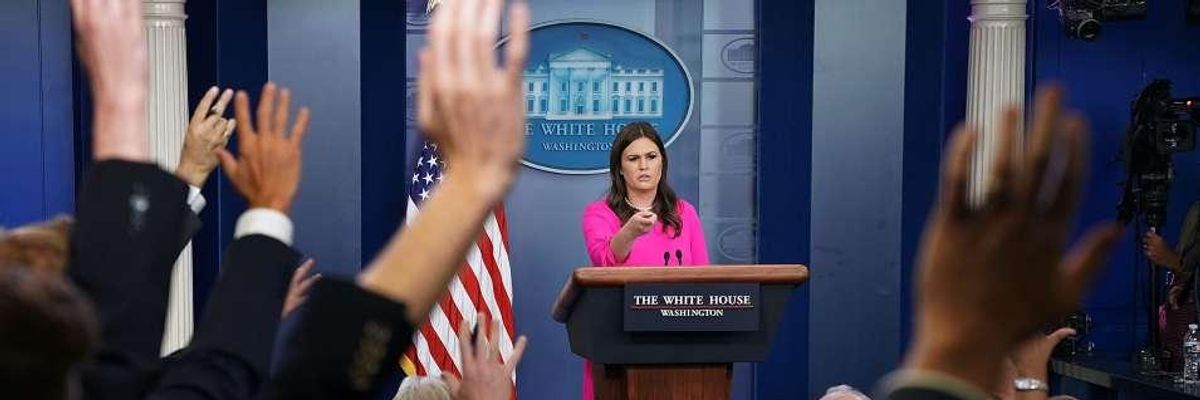 Watch: Trump's Attacks on News Media Escalate as Huckabee Sanders Refuses to Say Press Is Not the 'Enemy of the People'