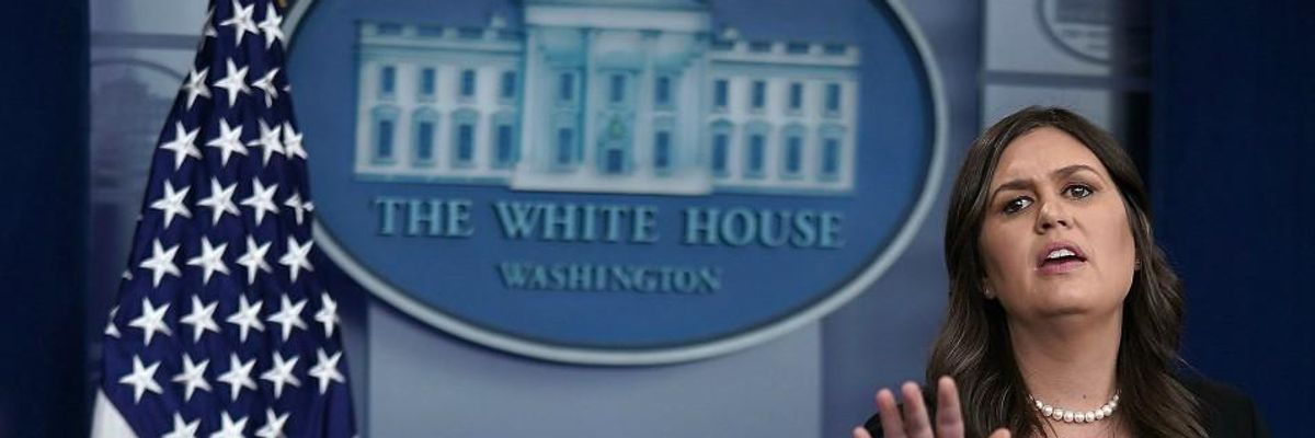 'Poor King Snowflake': Trump Admits Ordering Huckabee Sanders to Halt WH Briefings Because Reporters Behave 'Rudely'