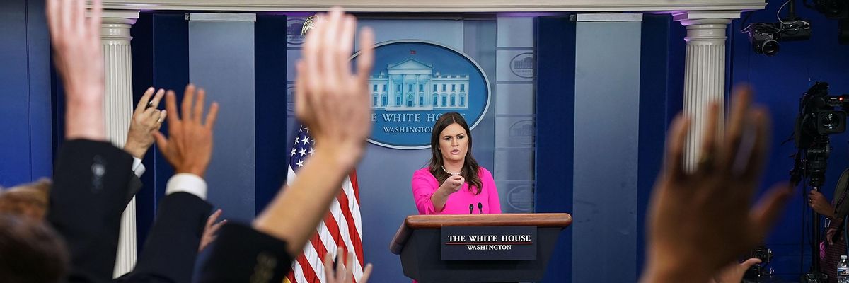 In 'Orwellian' Press Briefing, Huckabee Sanders Defends Trump's Repeated Tax Rate Lie