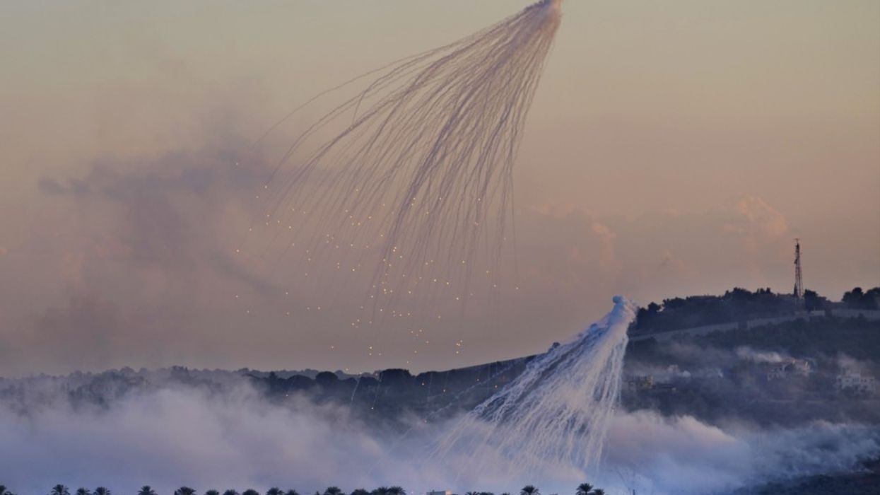 White phosphorus shells explode above Lebanon