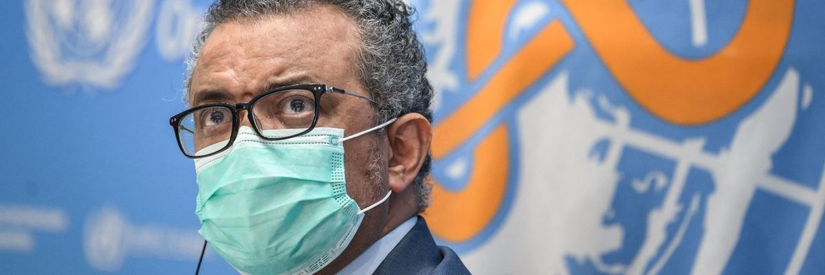 WHO chief attends a press conference