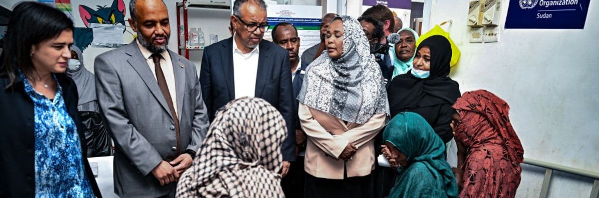 WHO's Tedros Adhanom Ghebreyesus visits a children's hospital