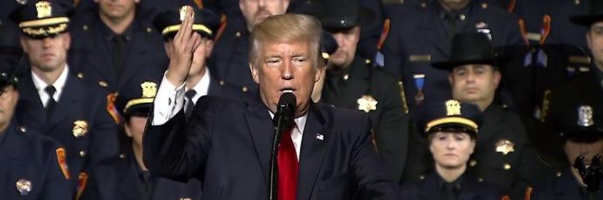 'Revolting': Trump Openly Calls for Police Brutality in Long Island Speech
