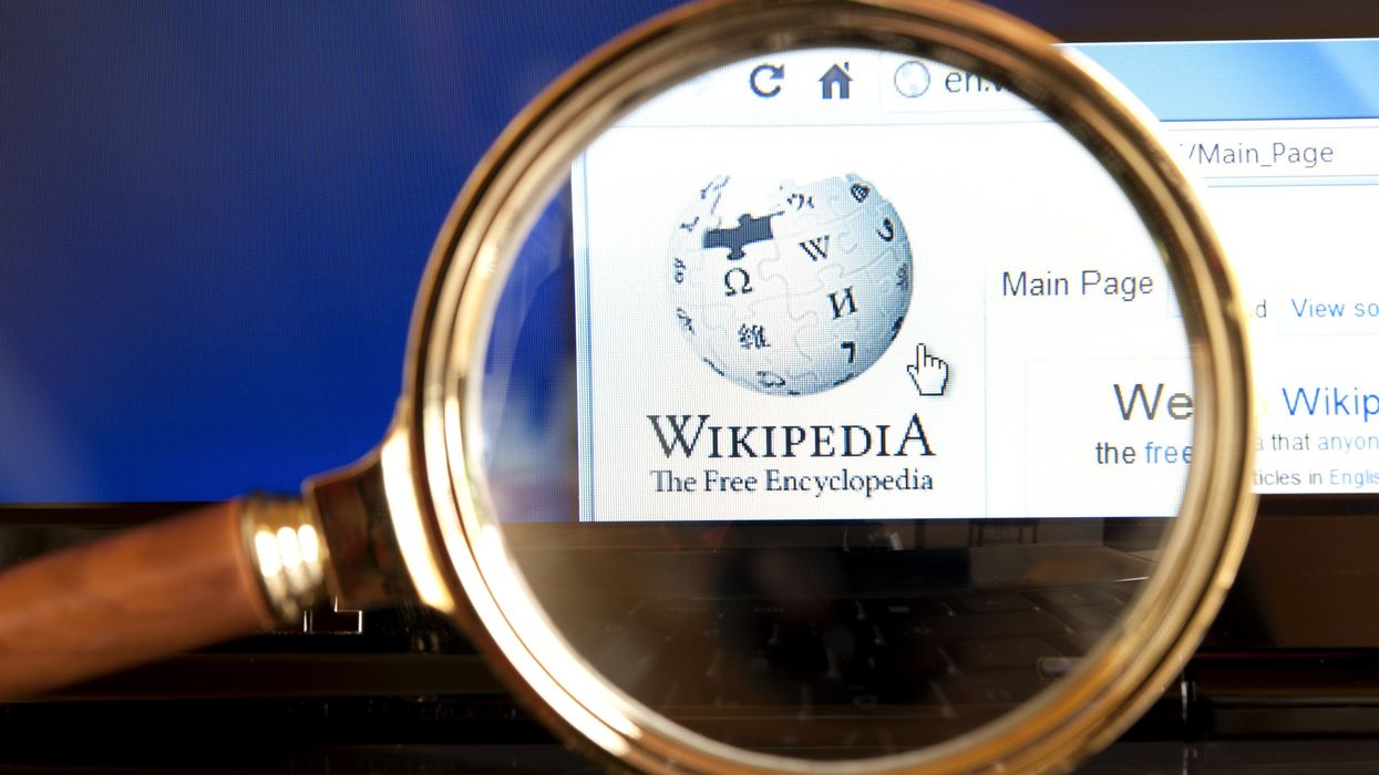Wikipedia website through a magnifying glass