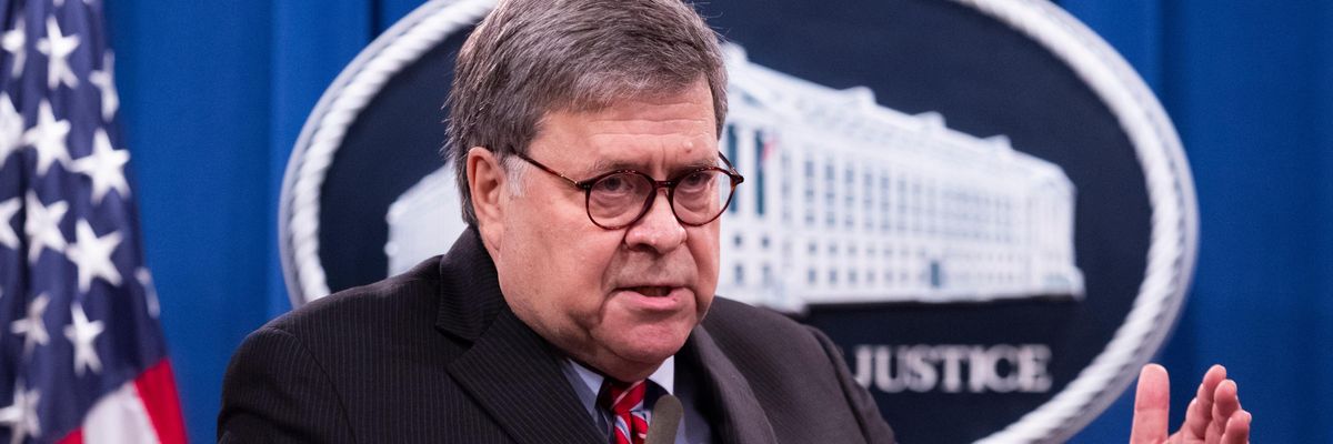 William Barr holds a press conference