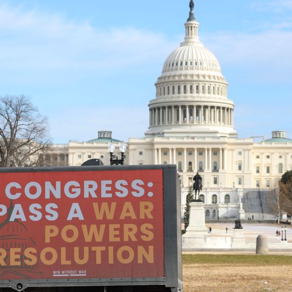 Win Without War Mobile Billboard Urges Congress To Support War Powers Resolutions To Prevent Trump Administration From Launching Military Interventions
