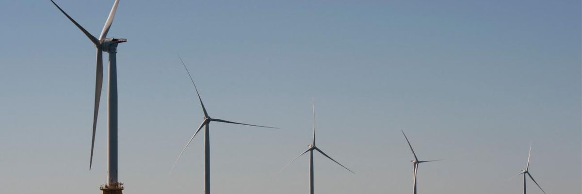 Wind turbines off Rhode Island.