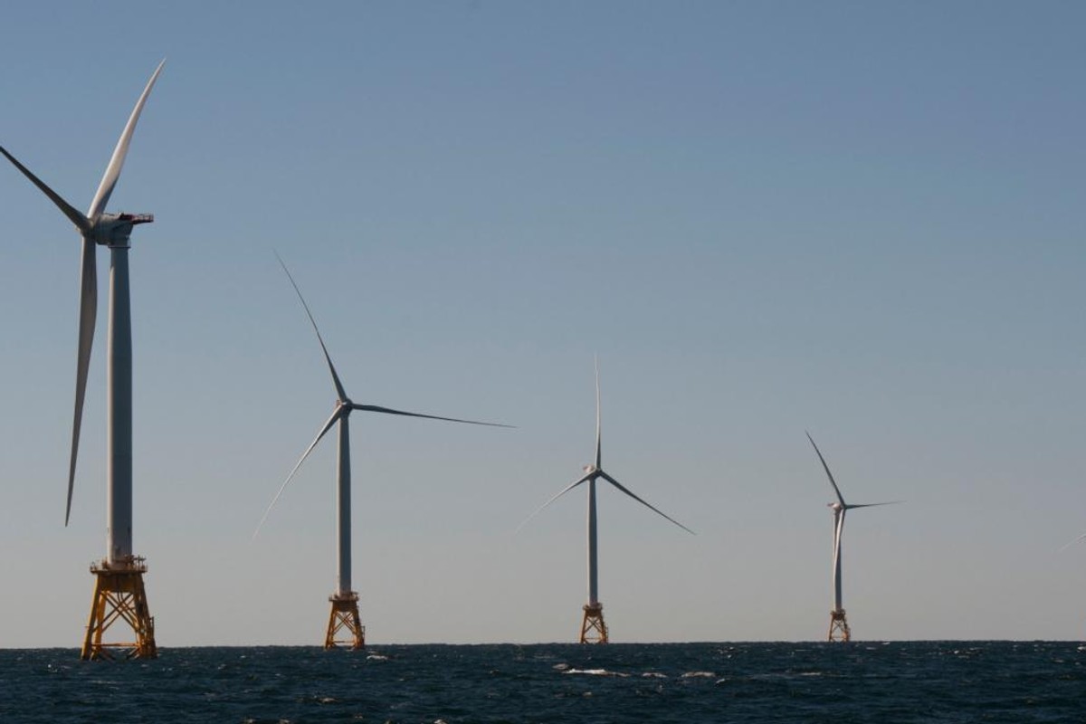 Wind turbines off Rhode Island.