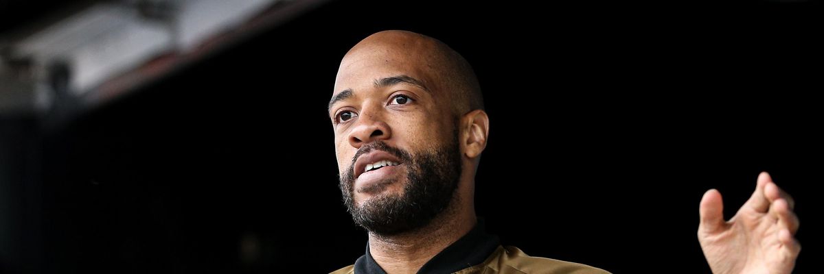 Wisconsin Lt. Gov. Mandela Barnes speaks during Milwaukee's 48th Annual Juneteenth Day Festival