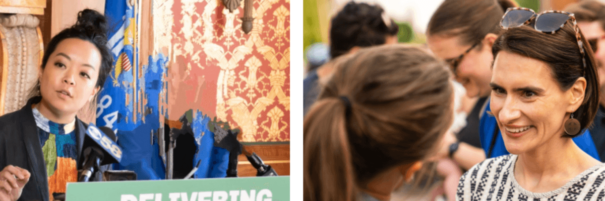 Wisconsin state Rep. Francesca Hong (D-76), who is running for governor, and Minnesota Lt. Gov. Peggy Flanagan, a Democrat who is running for US Senate