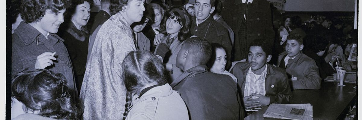 Woman Chastising Sit-In Demonstrators