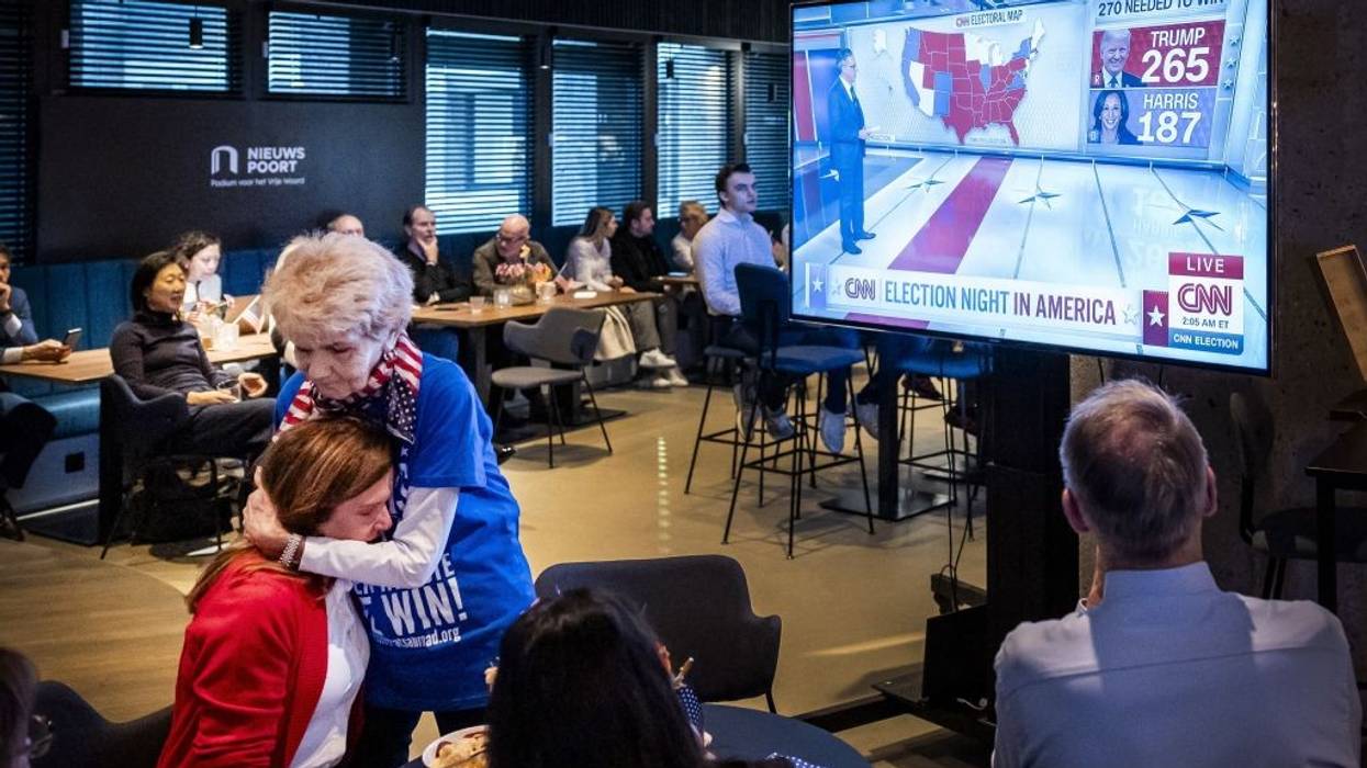 Woman consoles another as Trump wins 2024 presidential election