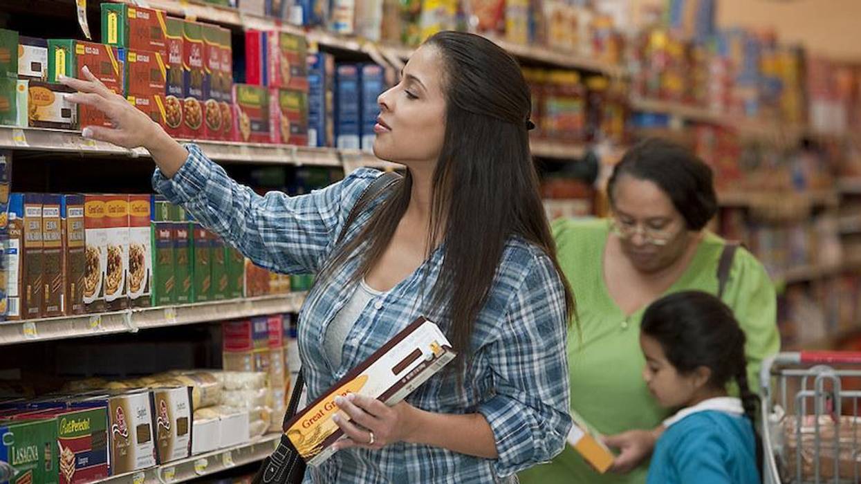 Woman grocery shopping