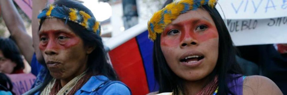 Amazon's Female Defenders Denounce 'Macho' Repression and Demand Rights