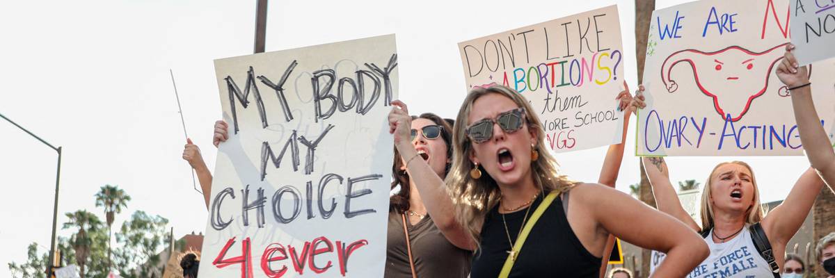Women protest for abortion rights in Arizona