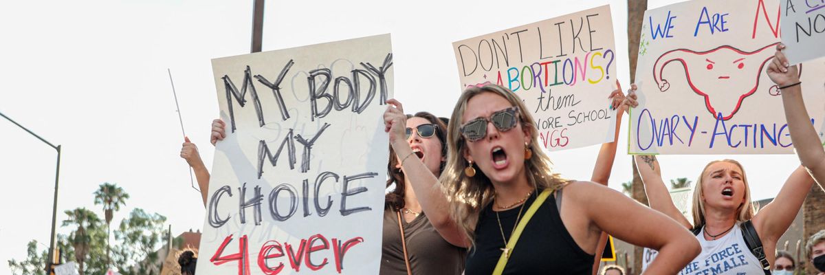 Women protest for abortion rights in Arizona
