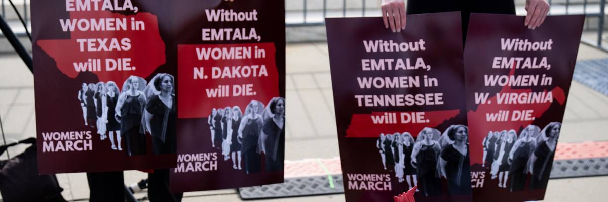 Women's March holds a die-in outside of the Supreme Court