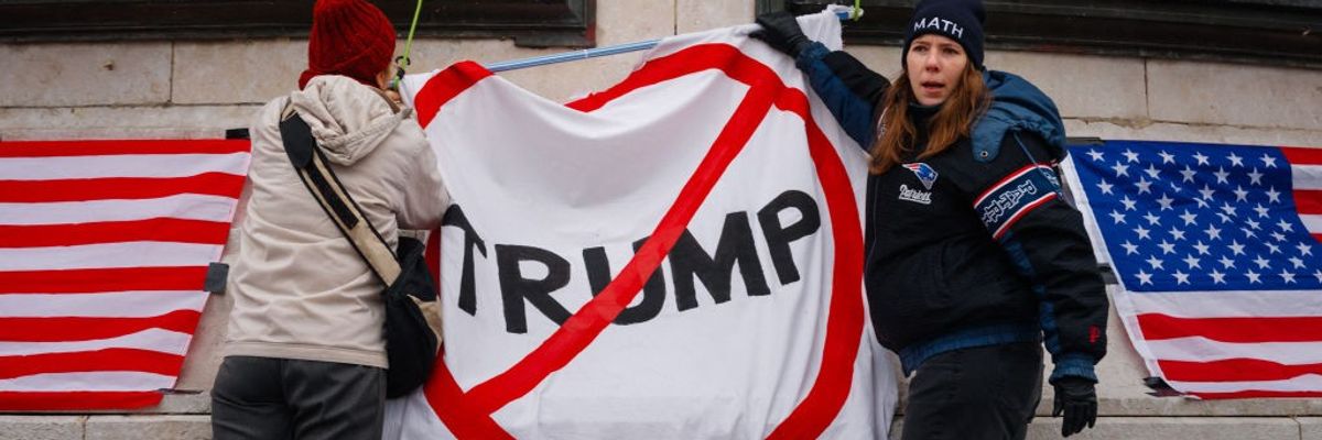 Word "Trump" crossed out