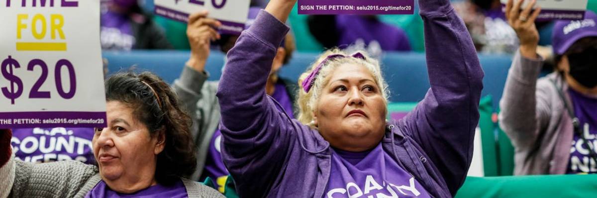 Workers advocate for a $20 per hour minimum wage