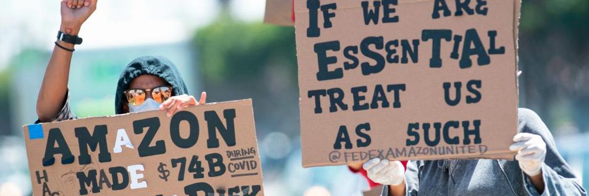 'Slap in the Face': As Bezos Wealth Jumps $30 Billion Amid Pandemic, Amazon to End $2 Per Hour Hazard Pay for Workers