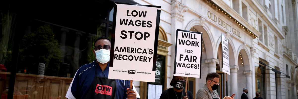 Workers protest low wages in Washington, D.C.