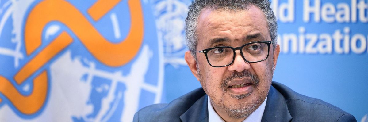 World Health Organization director-general speaks at a press conference