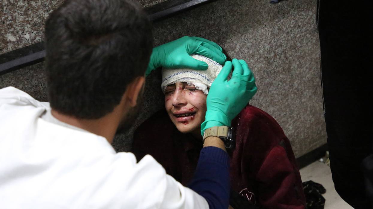 Wounded person receives treatment in Gaza.