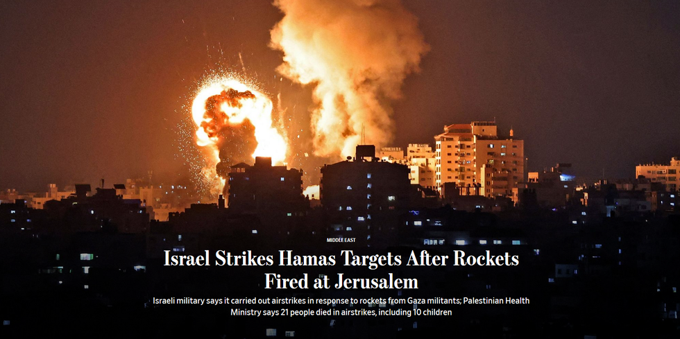 WSJ: Israel Strikes Hamas Targets After Rockets Fired at Jerusalem