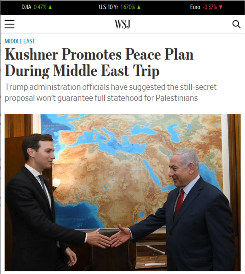 WSJ: Kushner Promotes Peace Plan During Middle East Trip
