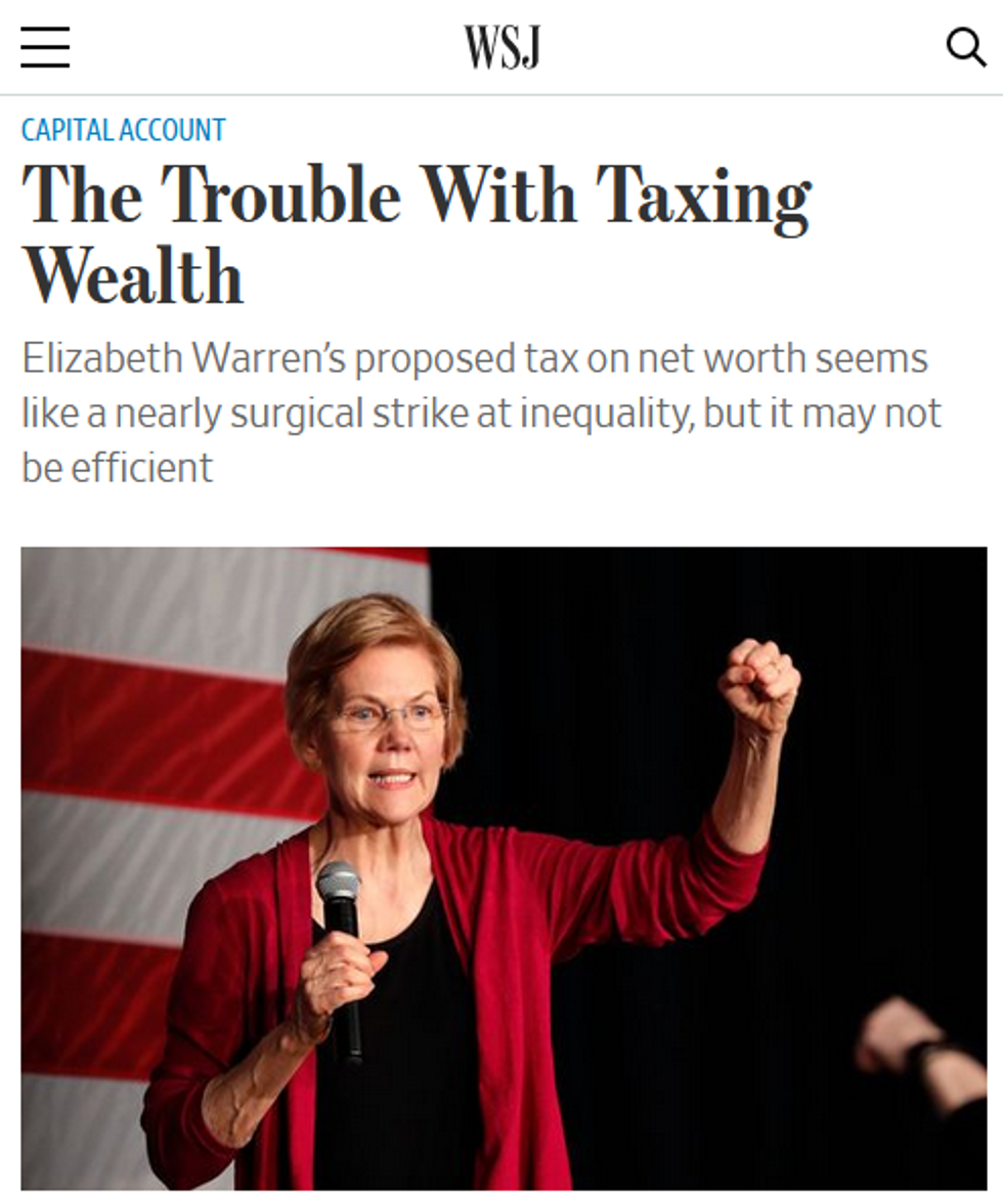 WSJ: The Trouble With Taxing Wealth