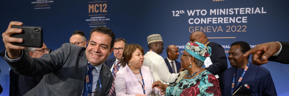 WTO delegates seen during the final day of the ministerial conference