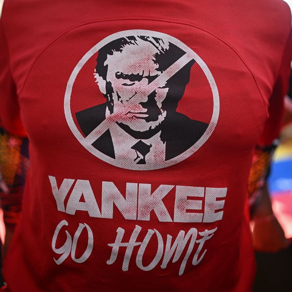 'Yankee Go Home' says Trump shirt in Venezuela