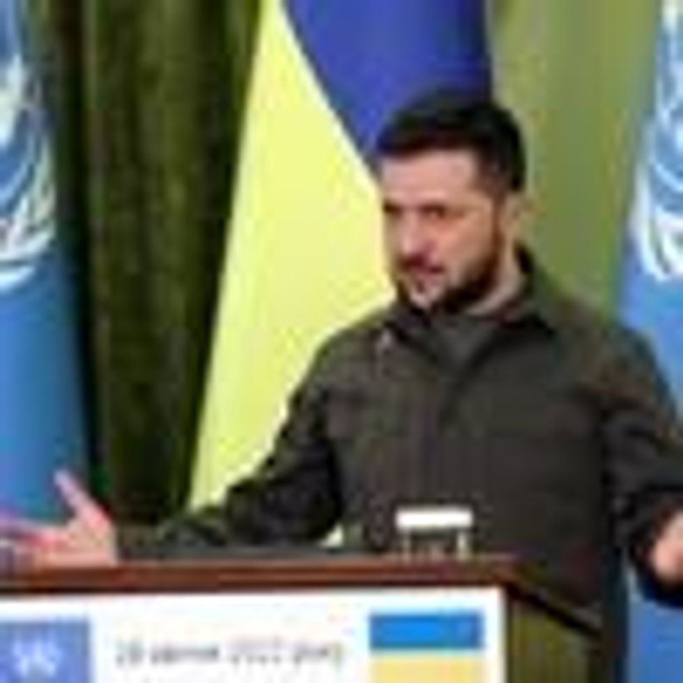 Zelenskyy speaks at a press conference