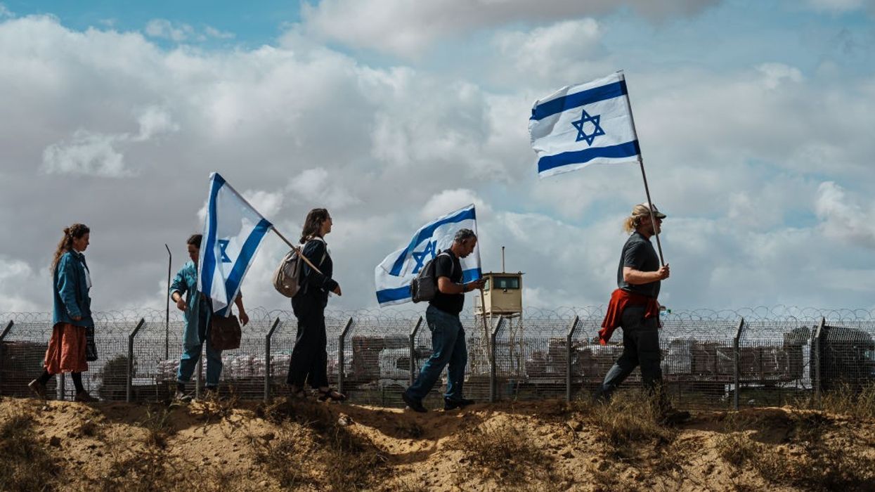 Zionists near the Gaza border on March 7, 2024
