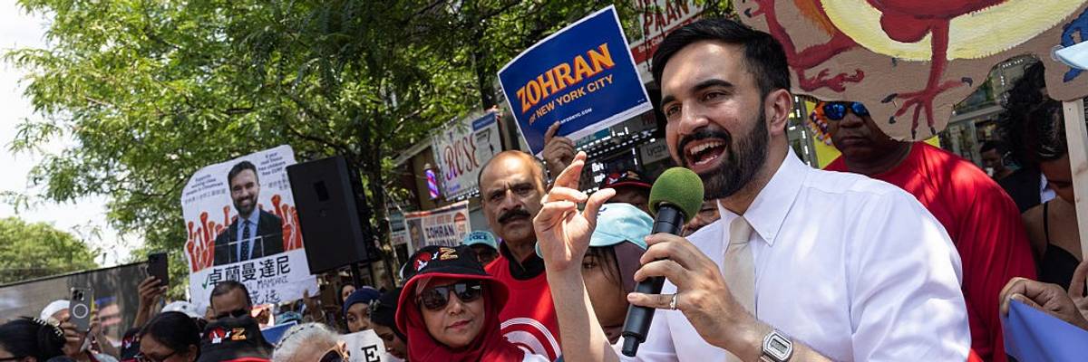 Zohran Mamdani campaigns for New York City mayor