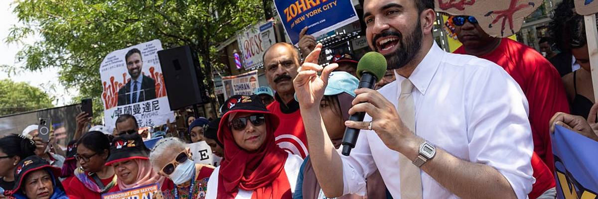 Zohran Mamdani campaigns for New York City mayor