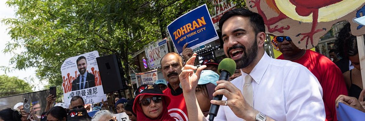 Zohran Mamdani campaigns for New York City mayor