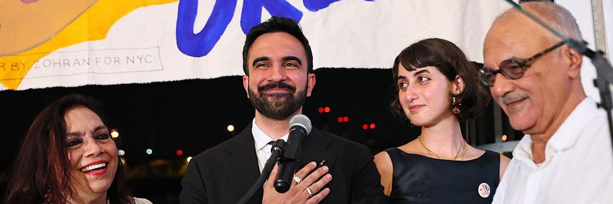Zohran Mamdani celebrates his primary victory